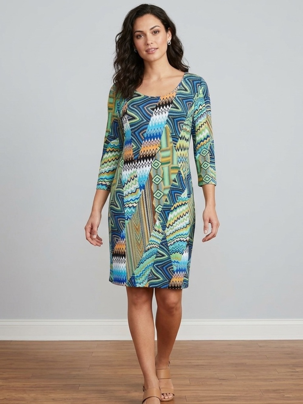 Dream Dance Colorful Abstract Dress - Size Medium